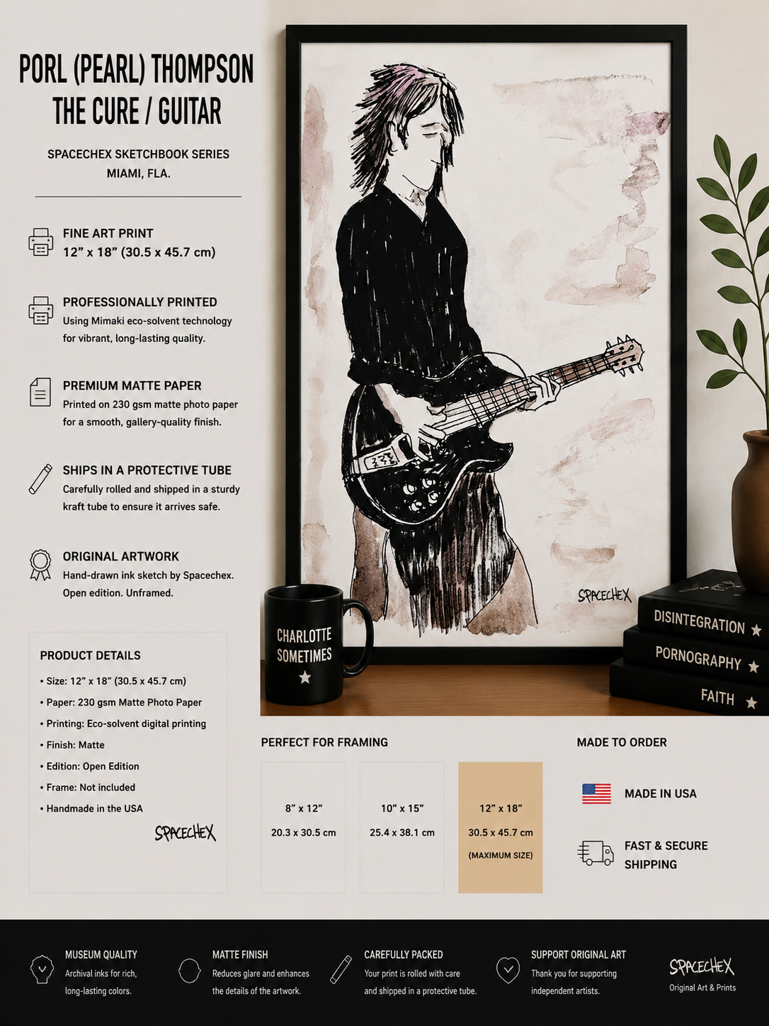 Porl Thompson/The cure guitar-Spacechex Sketchbook Series