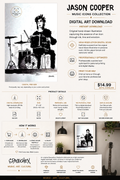 Jason Cooper-Digital Art Print | Music Icons Collection by Spacechex