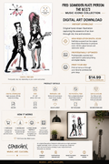 Fred Schneider/Kate Pierson– Digital Art Print | Music Icons Collection by Spacechex