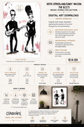 Keith Strickland/Cindy Wilson– Digital Art Print | Music Icons Collection by Spacechex